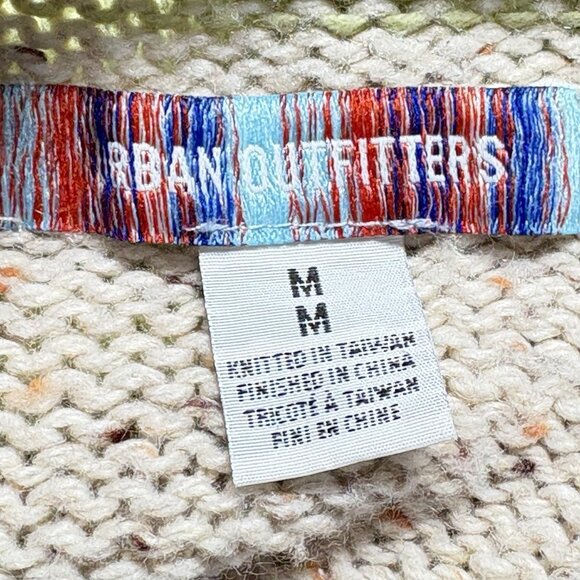 URBAN OUTFITTERS Men Pullover Sweater Sz M Multicolor Striped Crewneck Casual - Picture 6 of 12